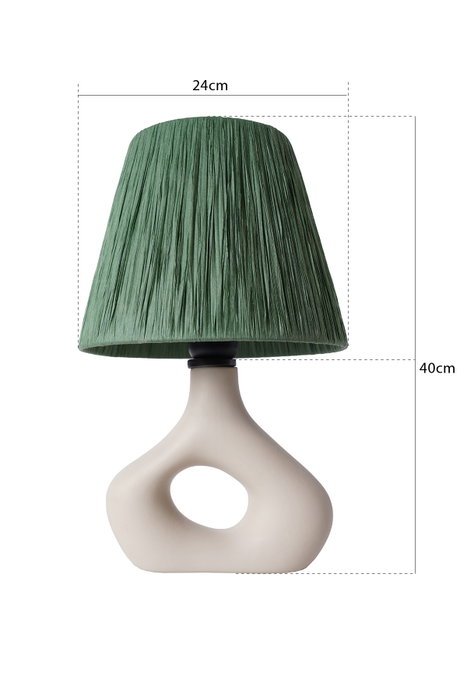 Opviq Lámpara de Mesa de Cerámica Beige con Detalle de Cuerda Opviq Lámpara de Mesa de Cerámica Beige con Detalle de Cuerda
